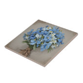 Rustikaler Blaue Iris Blumenstrauß Fliese (Seite)