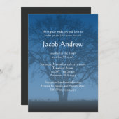 Rustikaler Blauer Baum Bar Mitzvah Einladungen (Vorne/Hinten)