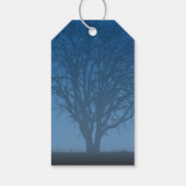Rustikaler Blauer Baum Bar Mitzvah Geschenkanhänger (Rückseite)