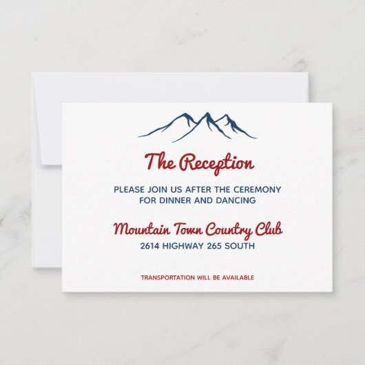 Rustikaler Blauer Berg Hirsche Empfang Einladung (Vorderseite)