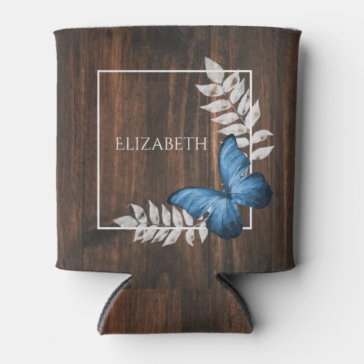 Rustikaler Blauer Schmetterling kann kühlen Dosenkühler (Vorderseite)