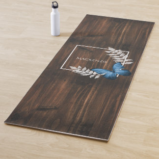 Rustikaler Blauer Schmetterling Yoga Mat Yogamatte