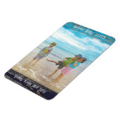 Rustikaler blauer weißer Strand Holz Text Bilderra Magnet (Linke Seite)