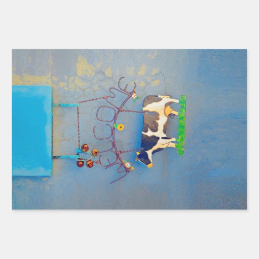 Rustikaler blauer Western Geschenkpapier Set (Vorderseite 2)