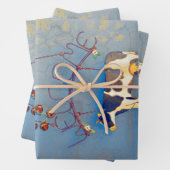 Rustikaler blauer Western Geschenkpapier Set (Beispiel)