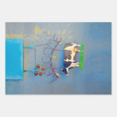 Rustikaler blauer Western Geschenkpapier Set (Vorderseite)