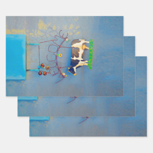 Rustikaler blauer Western Geschenkpapier Set