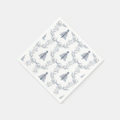 Rustikaler Blauer Winterwald Skandinavien Weihnach Serviette (Ecke)