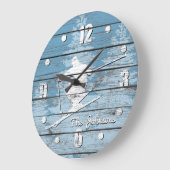 Rustikaler Blick bergab Ski Ihren Text Große Wanduhr (Winkel)