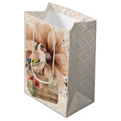 Rustikaler Blossom Bird Nook Mittlere Geschenktüte (Vorderseite Schrägansicht)