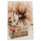 Rustikaler Blossom Bird Nook Mittlere Geschenktüte (Vorderseite)