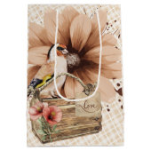 Rustikaler Blossom Bird Nook Mittlere Geschenktüte (Rückseite)