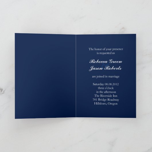 rustikaler Blue Anker Seeheirat Einladung (Innenseite)