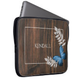 Rustikaler Blue Butterfly Personalisierter Laptop- Laptopschutzhülle (Vorne Rechts)