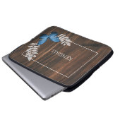 Rustikaler Blue Butterfly Personalisierter Laptop- Laptopschutzhülle (Vorne Knopf)