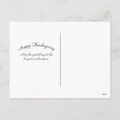 Rustikaler Blue Fox Herbstblättriger Erntedank Feiertagspostkarte (Rückseite)