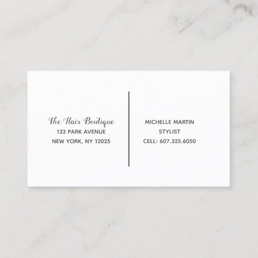 Rustikaler Blue Rose Monogram Salon Visitenkarte (Rückseite)