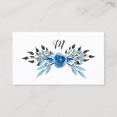 Rustikaler Blue Rose Monogram Salon Visitenkarte (Vorderseite)