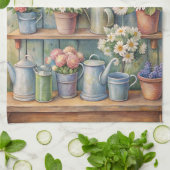 Rustikaler Blume Markt - Vintager Kernbereich Geschirrtuch (Gefaltet)