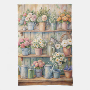 Rustikaler Blume Markt - Vintager Kernbereich Geschirrtuch