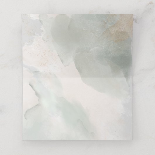 Rustikaler Blumenbogen Grün & Rosa Platzkarte (Innenseite Aufgefaltet)