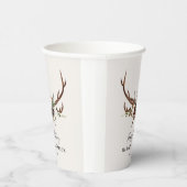 rustikaler, blumenbotanischer personalisierter Geb Pappbecher (Rechts)