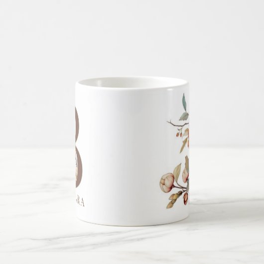 Rustikaler Blumenbrief B Kaffeetasse (Mittel)