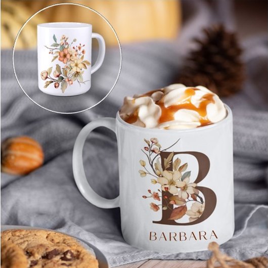 Rustikaler Blumenbrief B Kaffeetasse