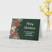 Rustikaler Blumenbrüder & Familie Frohe Weihnachte Karte (Gelbe Blume)