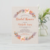 Rustikaler Blumenfall/Herbstdusche Einladung (Stehend Vorderseite)