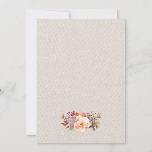 Rustikaler Blumenfall/Herbstdusche Einladung (Rückseite)