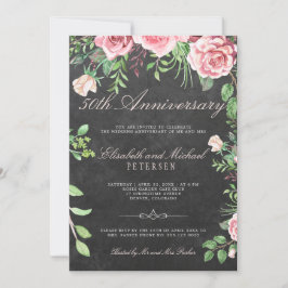 Rustikaler Blumengarten 50. Hochzeitstag Einladung