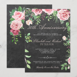 Rustikaler Blumengarten 50. Hochzeitstag Einladung