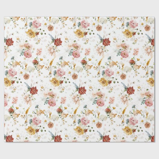 Rustikaler Blumengarten Boho Geschenkpapier (Flach)