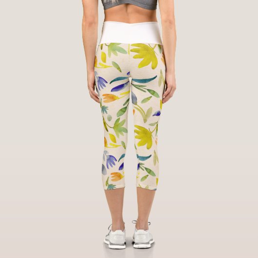 Rustikaler Blumengarten Botanischer Garten Capri Leggings (Rückseite)