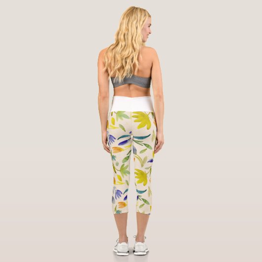 Rustikaler Blumengarten Botanischer Garten Capri Leggings (Rückseite)