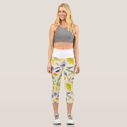 Rustikaler Blumengarten Botanischer Garten Capri Leggings (Vorderseite)