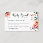 Rustikaler Blumengarten Hochzeit QR Mini RSVP Kart Begleitkarte (Vorderseite)