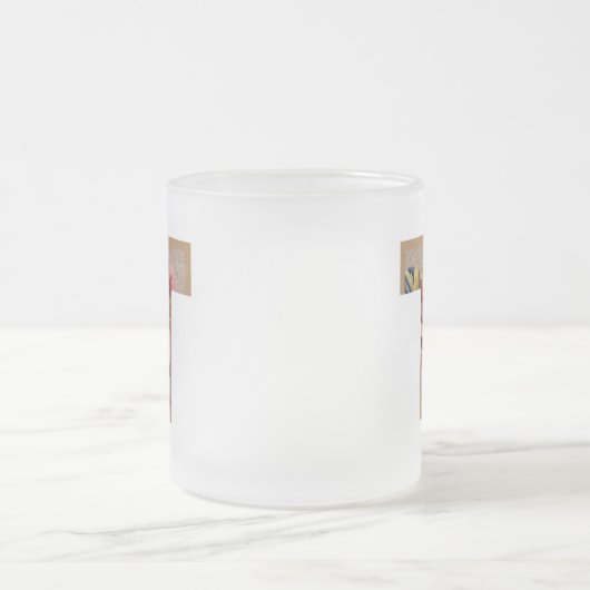 Rustikaler Blumeninitialbuchstabe T Monogramm Mattglastasse (Mittel)