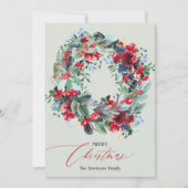 Rustikaler Blumenkranz Feiertagskarte (Vorderseite)