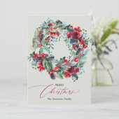 Rustikaler Blumenkranz Feiertagskarte (Stehend Vorderseite)