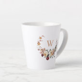 Rustikaler Blumenkranz mit Ihrem Monogramm Milchtasse (Rechte Ecke)