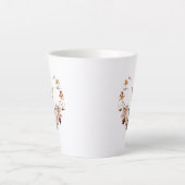 Rustikaler Blumenkranz mit Ihrem Monogramm Milchtasse (Vorderseite)