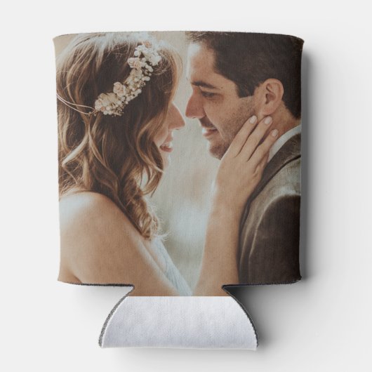 Rustikaler Blumenkranz Save the Date Foto kann koh Dosenkühler (Rückseite)