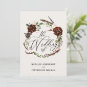 rustikaler Blumenkranz Save the Date Karte (Stehend Vorderseite)