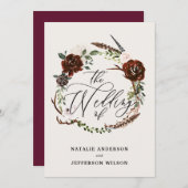 rustikaler Blumenkranz Save the Date Karte (Vorne/Hinten)