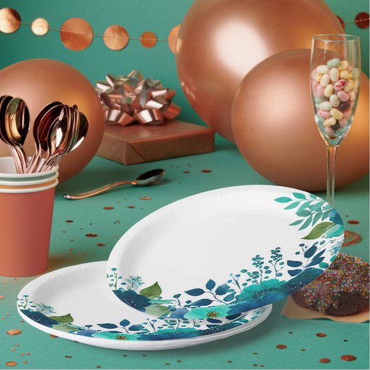 Rustikaler Blumenkranz-Teller aus Papier - Cotta F Pappteller (Multi)