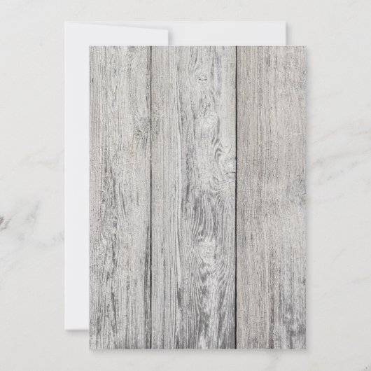 Rustikaler Blumenkürbis Rose in Grau Wood Einladung (Rückseite)