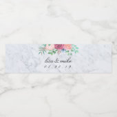 Rustikaler Blumenmarmor Wasserflaschenetikett (Einzelnes Label)