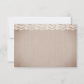 Rustikaler Blumenmason Jar Vintag Burlap Empfang Einladung (Rückseite)